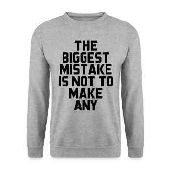 The biggest mistake is not to make a present - Unisex Sweatshirt - salt & pepper - Front - Alina (178cm) & Michal (187cm)