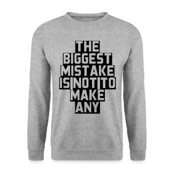 The biggest mistake is not to make a present - Unisex Sweatshirt - salt & pepper - Front - Alina (178cm) & Michal (187cm)