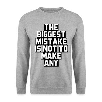 The biggest mistake is not to make a present - Unisex Sweatshirt - salt & pepper - Front - Alina (178cm) & Michal (187cm)