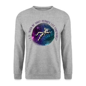 I.S.S Rien de vaut Pernes les Fontaines - Sweat-shirt Unisexe - gris chiné - Devant - Alina (178cm) & Michal (187cm)