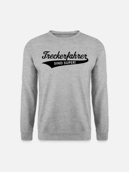 Treckerfahrer – Sind Super! (Trecker / B) - Unisex Pullover - Weißgrau meliert