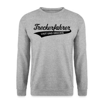 Treckerfahrer – Laut Und Dreckig (Trecker / Black) - Unisex Pullover - Weißgrau meliert - Vorne - Alina (178cm) & Michal (187cm)