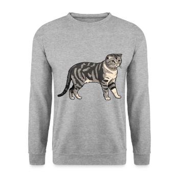 Pliage écossais - Cat Pet Design - Sweat-shirt Unisexe - gris chiné - Devant - Alina (178cm) & Michal (187cm)