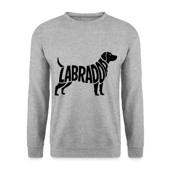 Labrador - Cute Dog Caligraphy Sticker - Unisex Sweatshirt - salt & pepper - Front - Alina (178cm) & Michal (187cm)
