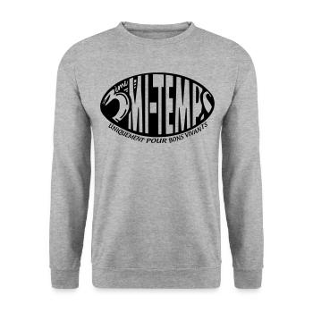 3 ème mi-temps au rugby - Sweat-shirt Unisexe - gris chiné - Devant - Alina (178cm) & Michal (187cm)
