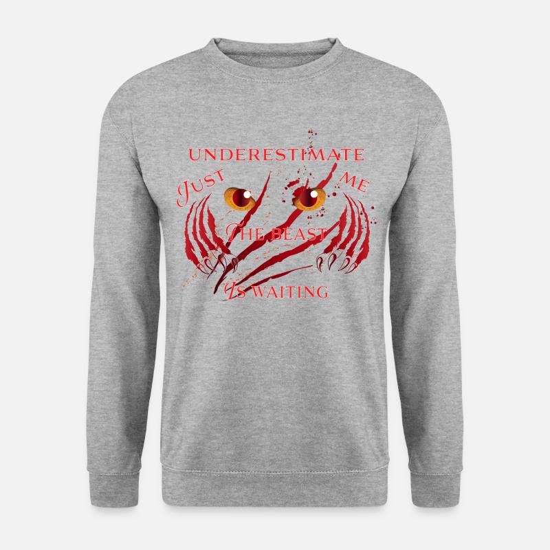 The beast is waiting white - Monster Gruselig - Unisex Pullover - Weißgrau meliert