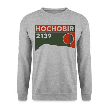 Hochobir Karawanken Wandern Wanderung Souvenir - Unisex Pullover - Weißgrau meliert - Vorne - Alina (178cm) & Michal (187cm)