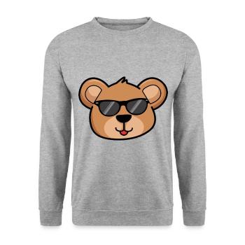 Bear Face Head Brown with Sunglasses - Unisex Sweatshirt - salt & pepper - Front - Alina (178cm) & Michal (187cm)