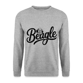 Beagle - Logo d’animal de compagnie cool - Sweat-shirt Unisexe - gris chiné - Devant - Alina (178cm) & Michal (187cm)