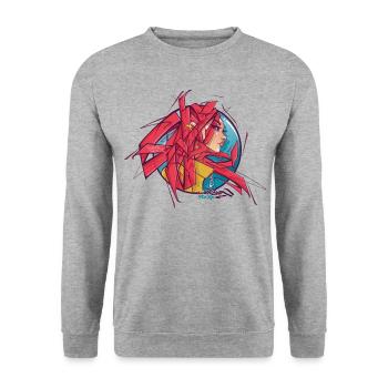 Lia - Unisex Pullover - Weißgrau meliert - Vorne - Alina (178cm) & Michal (187cm)