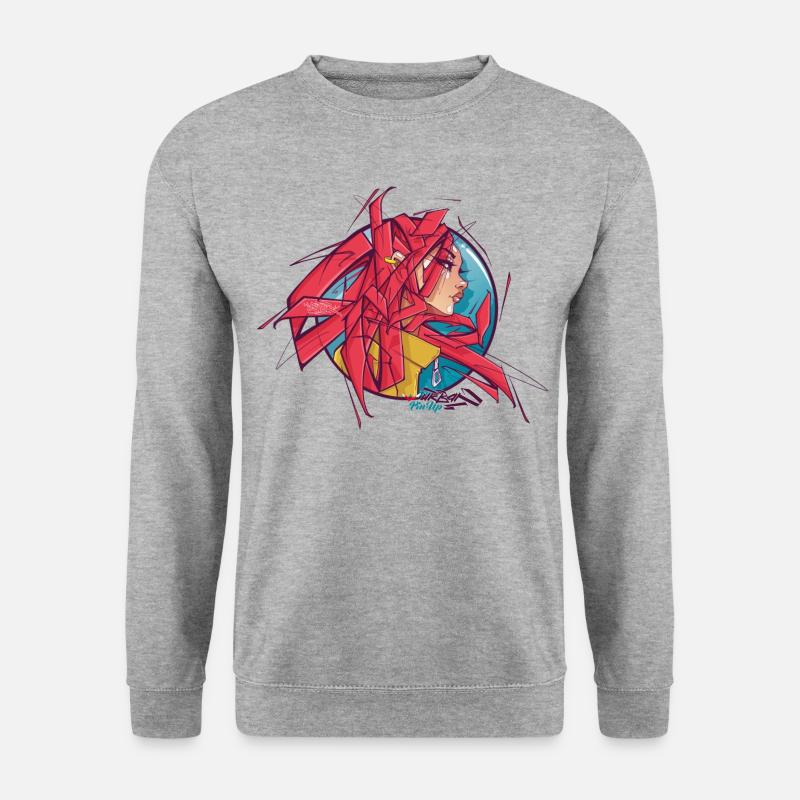 Lia - Unisex Pullover - Weißgrau meliert