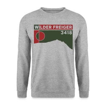 Wild Freiger Mountain Tour Red Ridge Summit Altitude - Unisex Sweatshirt - salt & pepper - Front - Alina (178cm) & Michal (187cm)