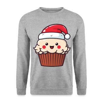 Muffin Cake Baking Christmas - Unisex Sweatshirt - salt & pepper - Front - Alina (178cm) & Michal (187cm)