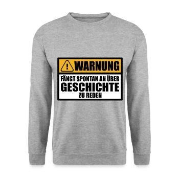Historiker Geschichte Fans Sprüche Lustig Abschied - Unisex Pullover - Weißgrau meliert - Vorne - Alina (178cm) & Michal (187cm)