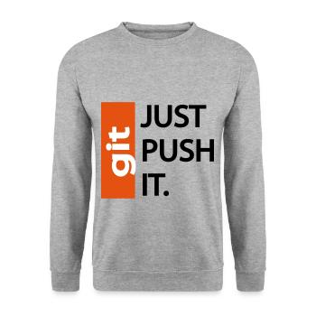 git pull - Unisex Sweatshirt - salt & pepper - Front - Alina (178cm) & Michal (187cm)
