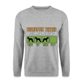 Bedlington Terrier Dog Saying Sayings Funny - Unisex Sweatshirt - salt & pepper - Front - Alina (178cm) & Michal (187cm)