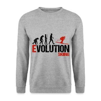 Évolution du ski - Sweat-shirt Unisexe - gris chiné - Devant - Alina (178cm) & Michal (187cm)