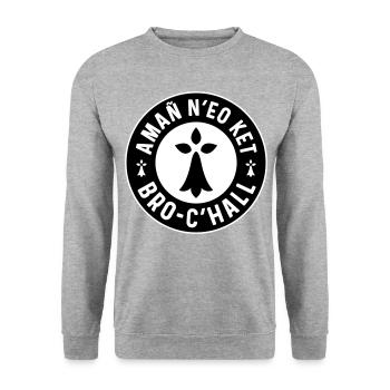 Amañ N’Eo Ket Bro C’Hall - This Is Not France - Unisex Sweatshirt - salt & pepper - Front - Alina (178cm) & Michal (187cm)