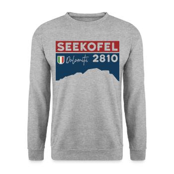 Seekofel Dolomites Hiking Hike Circular Hike - Unisex Sweatshirt - salt & pepper - Front - Alina (178cm) & Michal (187cm)