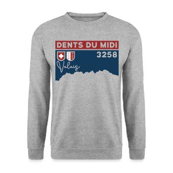 Dents du Midi Finisher Valais Valais Mountaineering - Unisex Sweatshirt - salt & pepper - Front - Alina (178cm) & Michal (187cm)