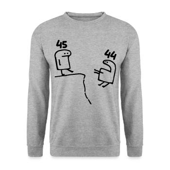 45 ans - Cadeau 45e Anniversaire Amusant 45 ans - Sweat-shirt Unisexe - gris chiné - Devant - Alina (178cm) & Michal (187cm)
