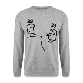 32 years old - 32nd Birthday Fun 32 Year Old Gift - Unisex Sweatshirt - salt & pepper - Front - Alina (178cm) & Michal (187cm)