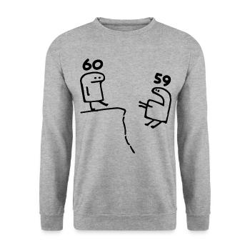 60 ans - Cadeau 60e Anniversaire Amusant 60 ans - Sweat-shirt Unisexe - gris chiné - Devant - Alina (178cm) & Michal (187cm)