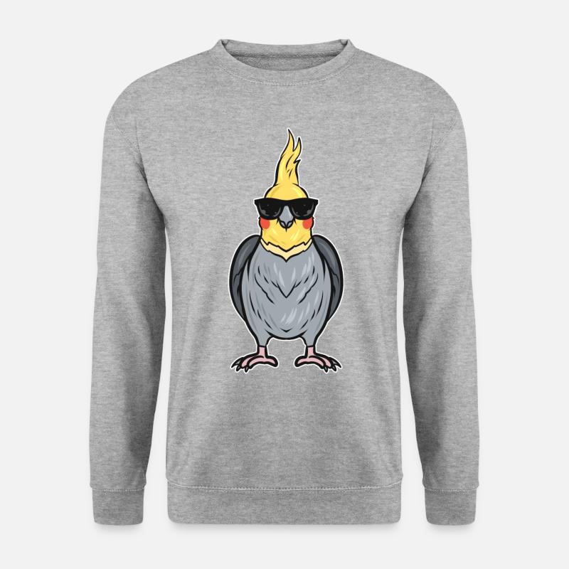 Nymphensittich - Unisex Pullover - Weißgrau meliert