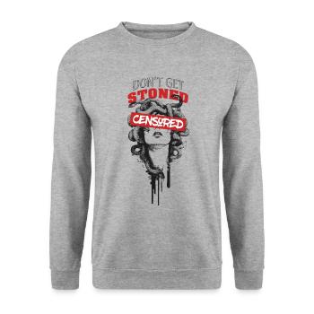Dont get stoned - Unisex Pullover - Weißgrau meliert - Vorne - Alina (178cm) & Michal (187cm)