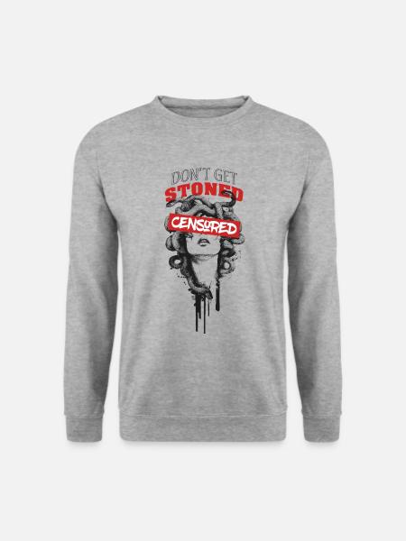Dont get stoned - Unisex Pullover - Weißgrau meliert