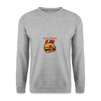 Burger tasty meat beef gift eat - Unisex Sweatshirt - salt & pepper - Front - Alina (178cm) & Michal (187cm)