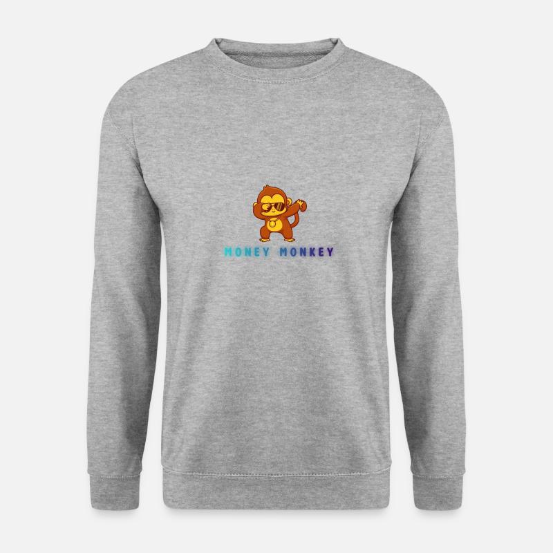 Money Monkey - Unisex Pullover - Weißgrau meliert