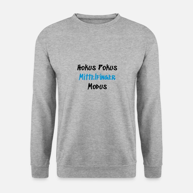Hokus Pokus Mittelfinger - Unisex Pullover - Weißgrau meliert