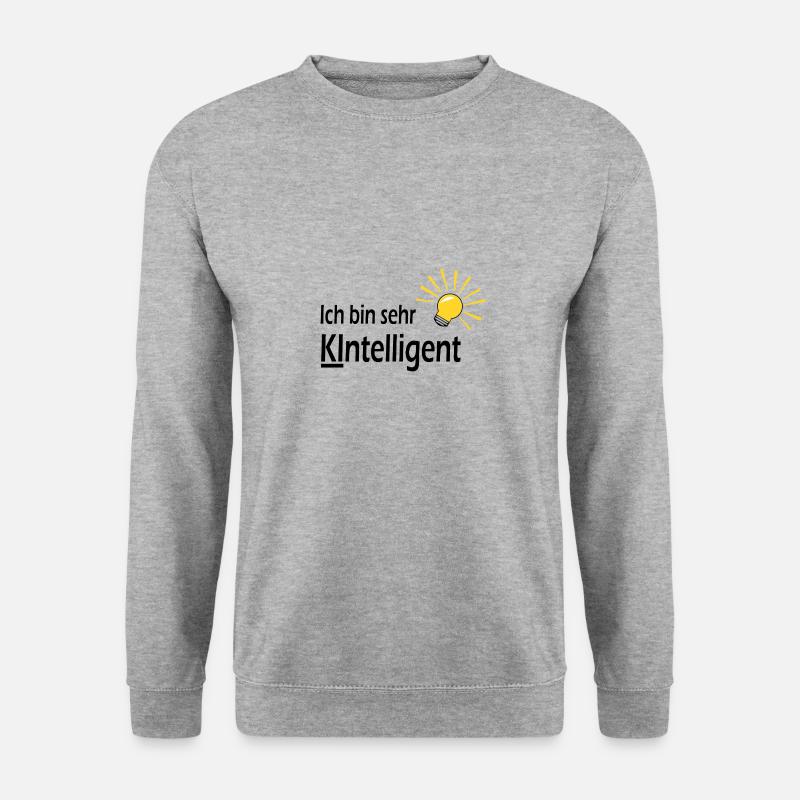 Ich bin sehr KIntelligent - Unisex Pullover - Weißgrau meliert