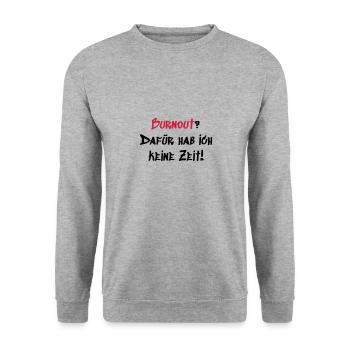 Burnout - Unisex Pullover - Weißgrau meliert - Vorne - Alina (178cm) & Michal (187cm)