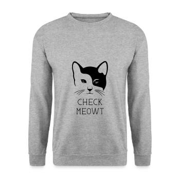 Funny shirt: Check MEOWT - Unisex Sweatshirt - salt & pepper - Front - Alina (178cm) & Michal (187cm)