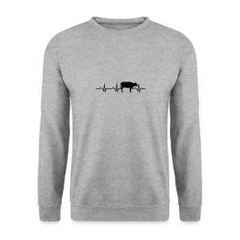 Landwirt Bauer Farmer - Unisex Pullover - Weißgrau meliert - Vorne - Alina (178cm) & Michal (187cm)