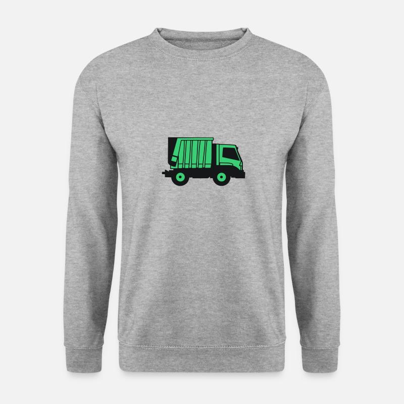 Müllwagen - Unisex Pullover - Weißgrau meliert