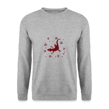 Salamandre - Animal amphibien - Sweat-shirt Unisexe - gris chiné - Devant - Alina (178cm) & Michal (187cm)