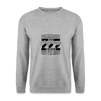 Pharmacist - Unisex Sweatshirt - salt & pepper - Front - Alina (178cm) & Michal (187cm)