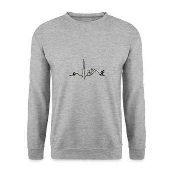 L’amour du triathlon - Sweat-shirt Unisexe - gris chiné - Devant - Alina (178cm) & Michal (187cm)