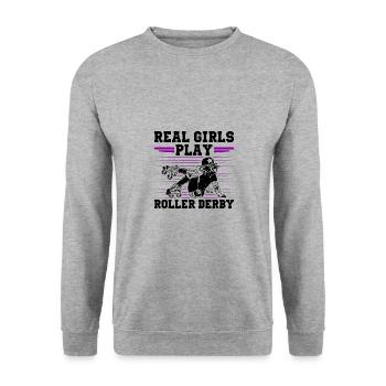 Roller Derby Filles - Sweat-shirt Unisexe - gris chiné - Devant - Alina (178cm) & Michal (187cm)