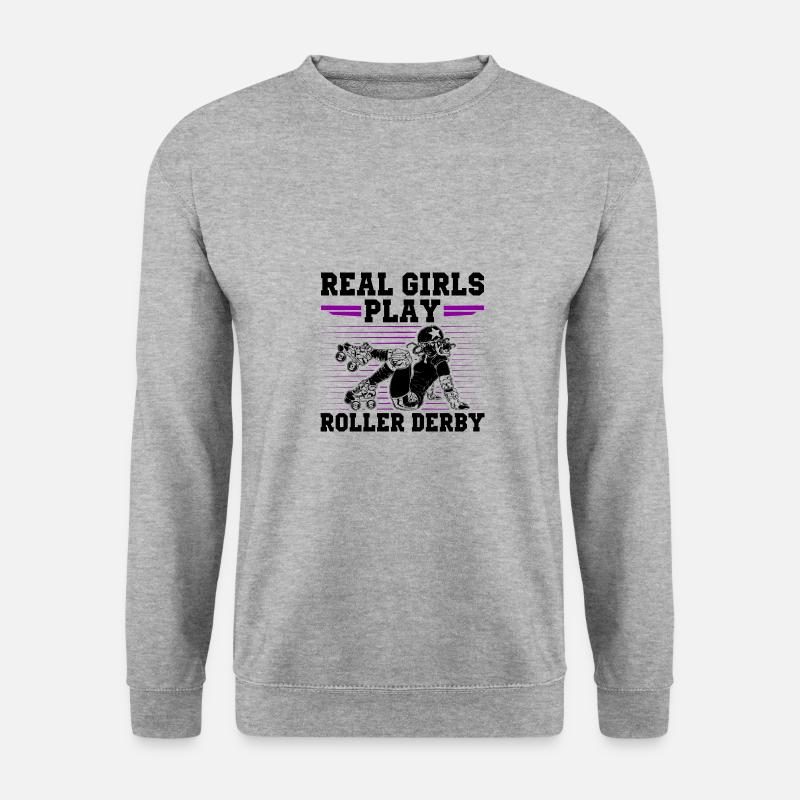 Roller Derby Mädchen - Unisex Pullover - Weißgrau meliert