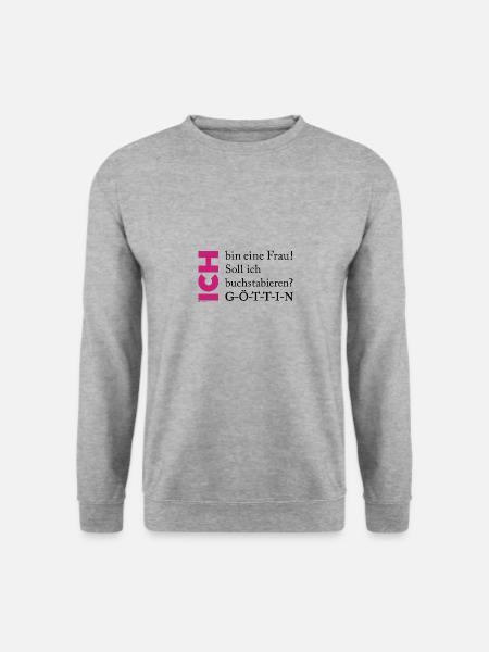 Ich bin eine GÖTTIN - Unisex Pullover - Weißgrau meliert