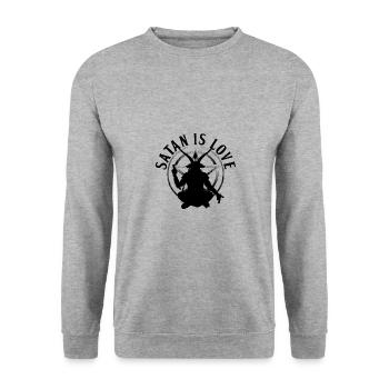 Satanism - Unisex Sweatshirt - salt & pepper - Front - Alina (178cm) & Michal (187cm)