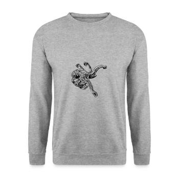 Pieuvre pieuvre pieuvre - Sweat-shirt Unisexe - gris chiné - Devant - Alina (178cm) & Michal (187cm)