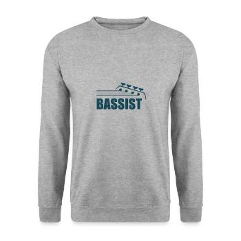 Musik Music bassist Bass - Unisex Pullover - Weißgrau meliert - Vorne - Alina (178cm) & Michal (187cm)