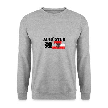 Abrüster 2023 vintage - Unisex Pullover - Weißgrau meliert - Vorne - Alina (178cm) & Michal (187cm)