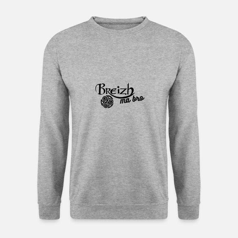Breizh ma bro -Bretagne mon pays - Logo Breizh - Unisex Pullover - Weißgrau meliert