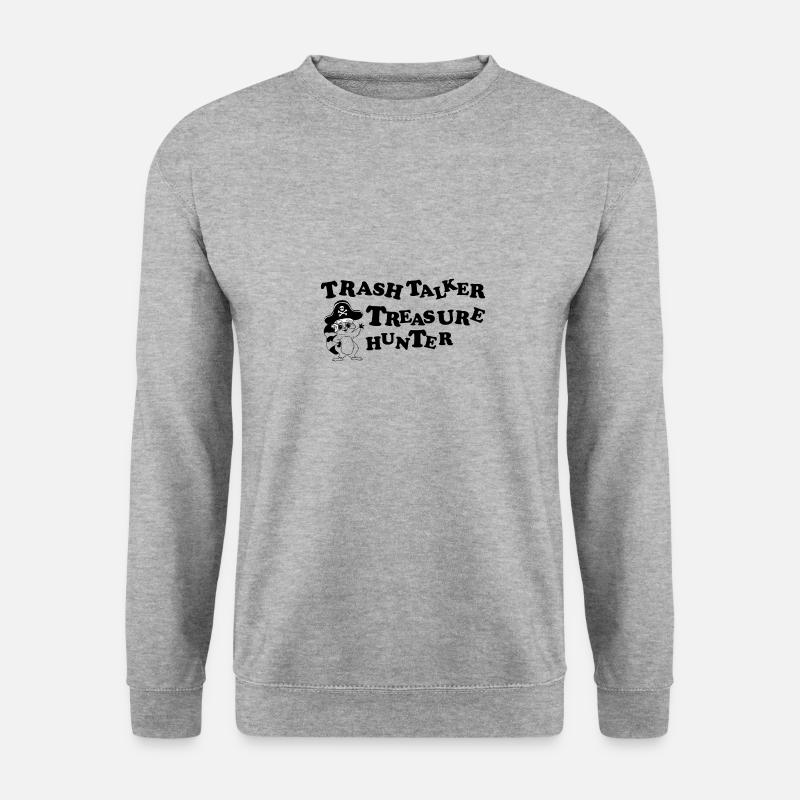 Trash-Talker-Schatzsucher - Unisex Pullover - Weißgrau meliert